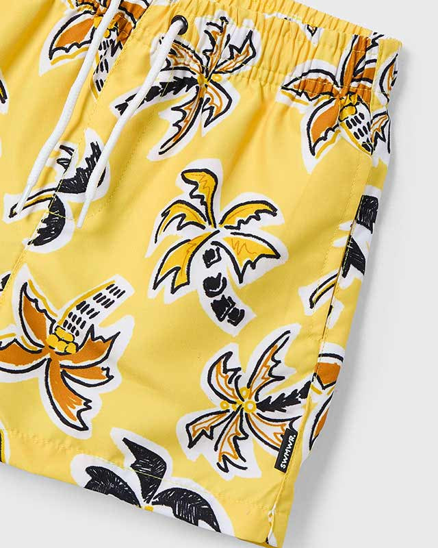 Costume bermuda bambino Mayoral giallo grafica Palme Mayoral Giallo