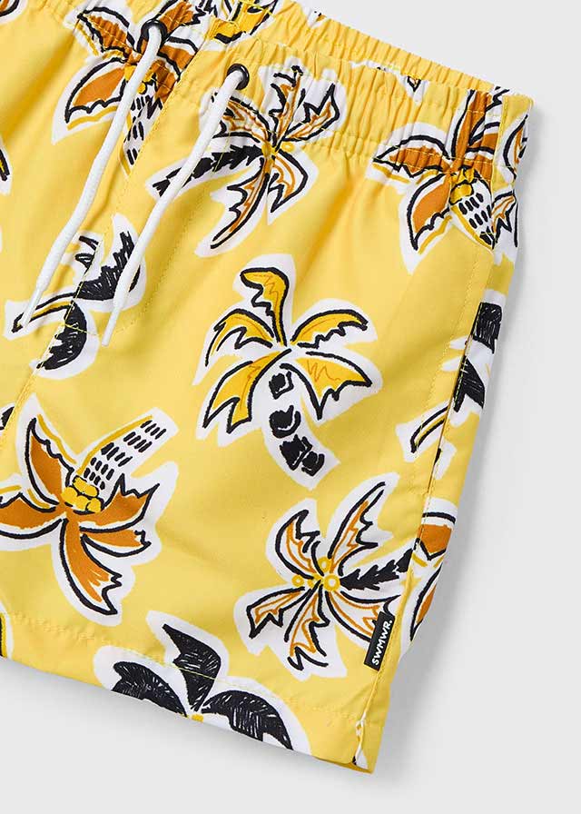 Costume bermuda bambino Mayoral giallo grafica Palme Mayoral Giallo