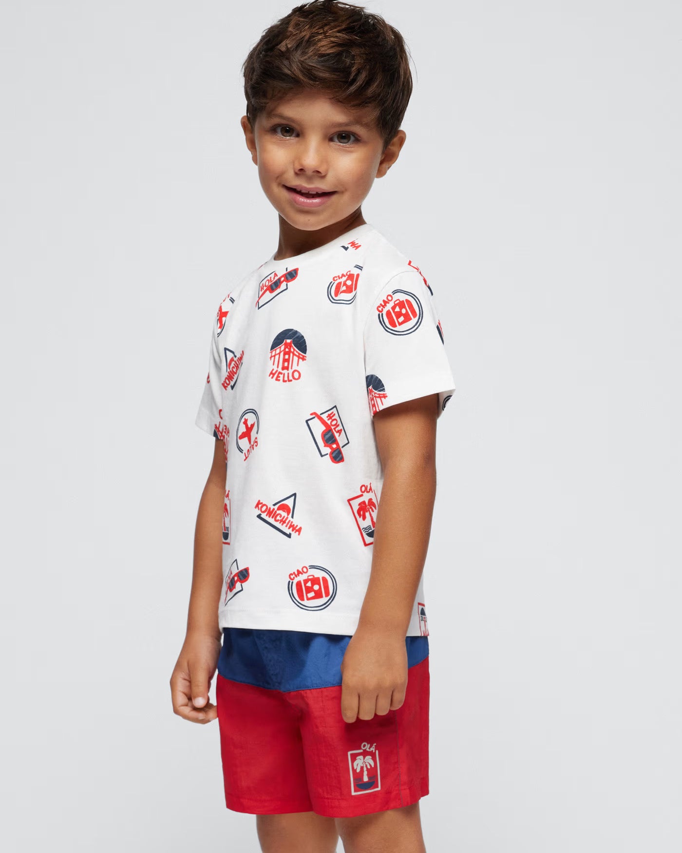 Costume da bagno bermuda Bambino Mayoral rosso anguria e indaco Mayoral Rosso