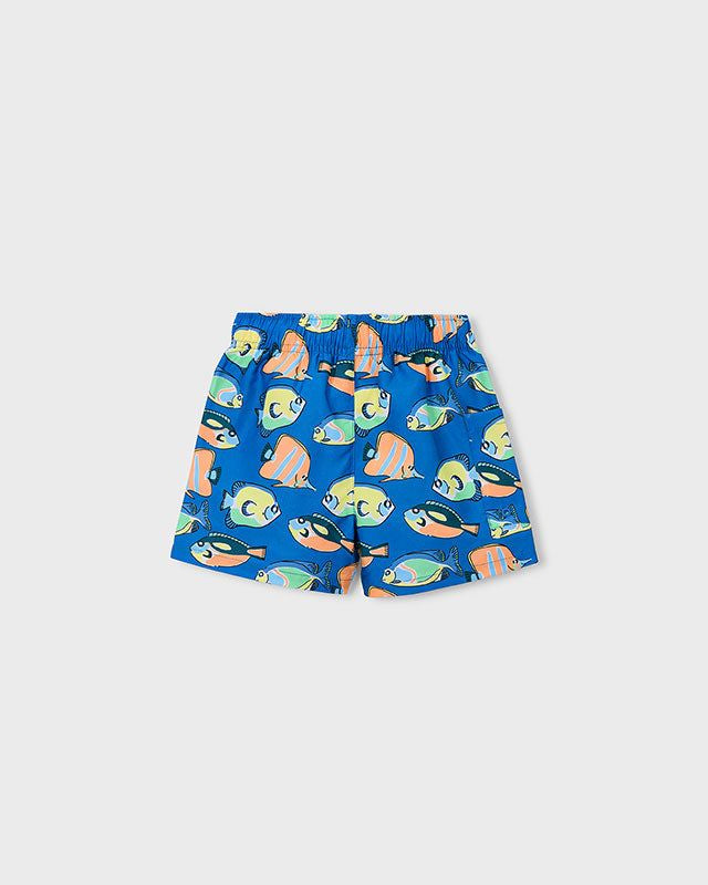 Costume bermuda bambino pesci Mayoral, stampa di pesci colorati, tessuto in poliestere, perfetto per mare e piscina