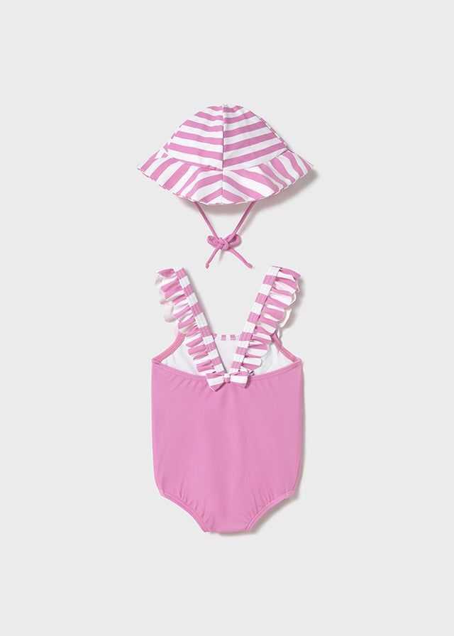 Costume con cappello protezione solare neonata Mayoral Newborn gelatorosa Mayoral Rosa