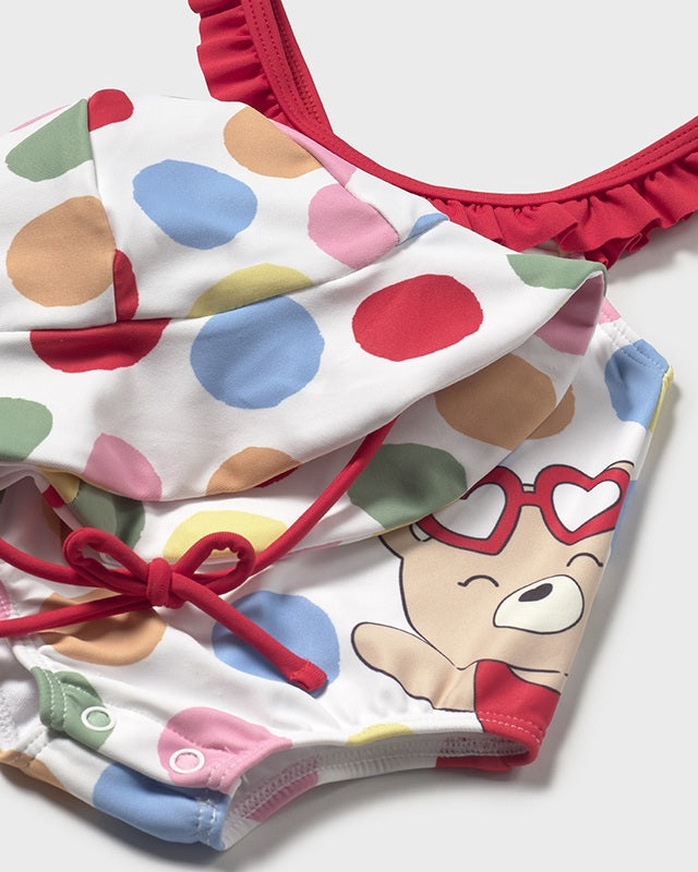 Costume con cappello protezione solare neonata Mayoral Newborn Pois colorati Mayoral Multicolore