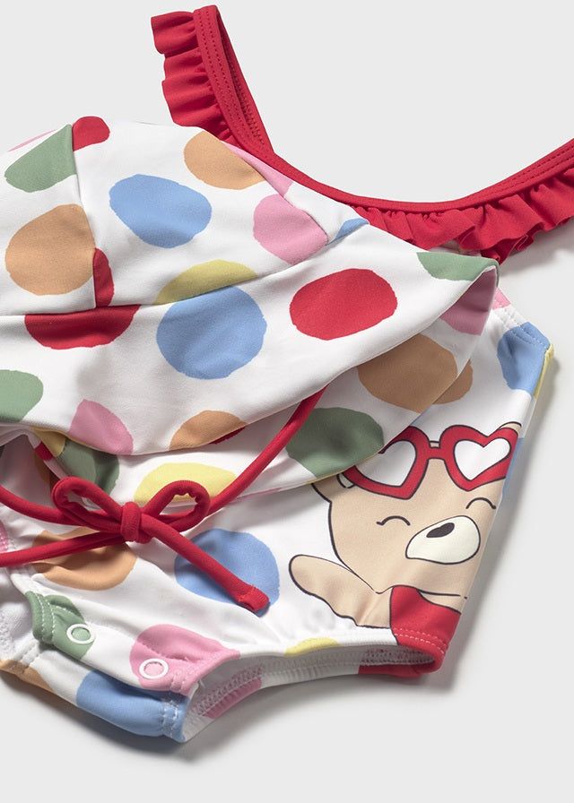 Costume con cappello protezione solare neonata Mayoral Newborn Pois colorati Mayoral Multicolore