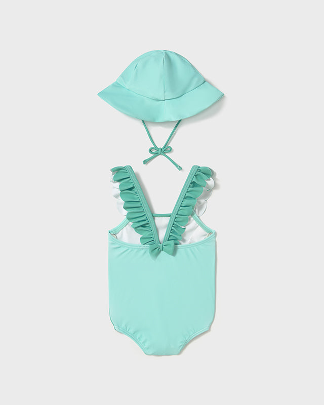 Costume con cappello protezione solare neonata Mayoral Newborn Sirena acqua Mayoral Acqua