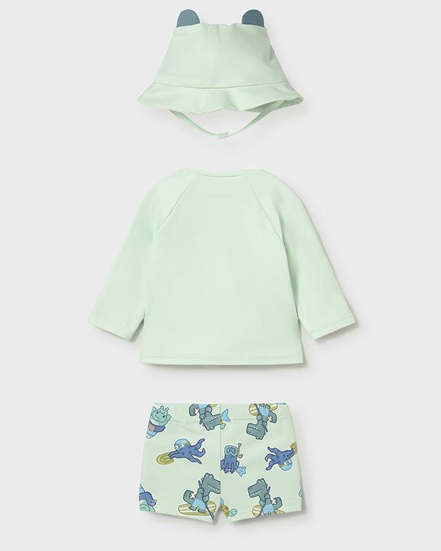 Costume da bagno 3 pezzi maglietta protezione solare neonato Mayoral Newborn animali verde Mayoral 0-1 Mesi 55cm