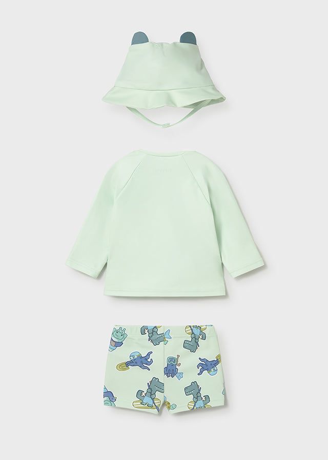 Costume da bagno 3 pezzi maglietta protezione solare neonato Mayoral Newborn animali verde Mayoral 0-1 Mesi 55cm