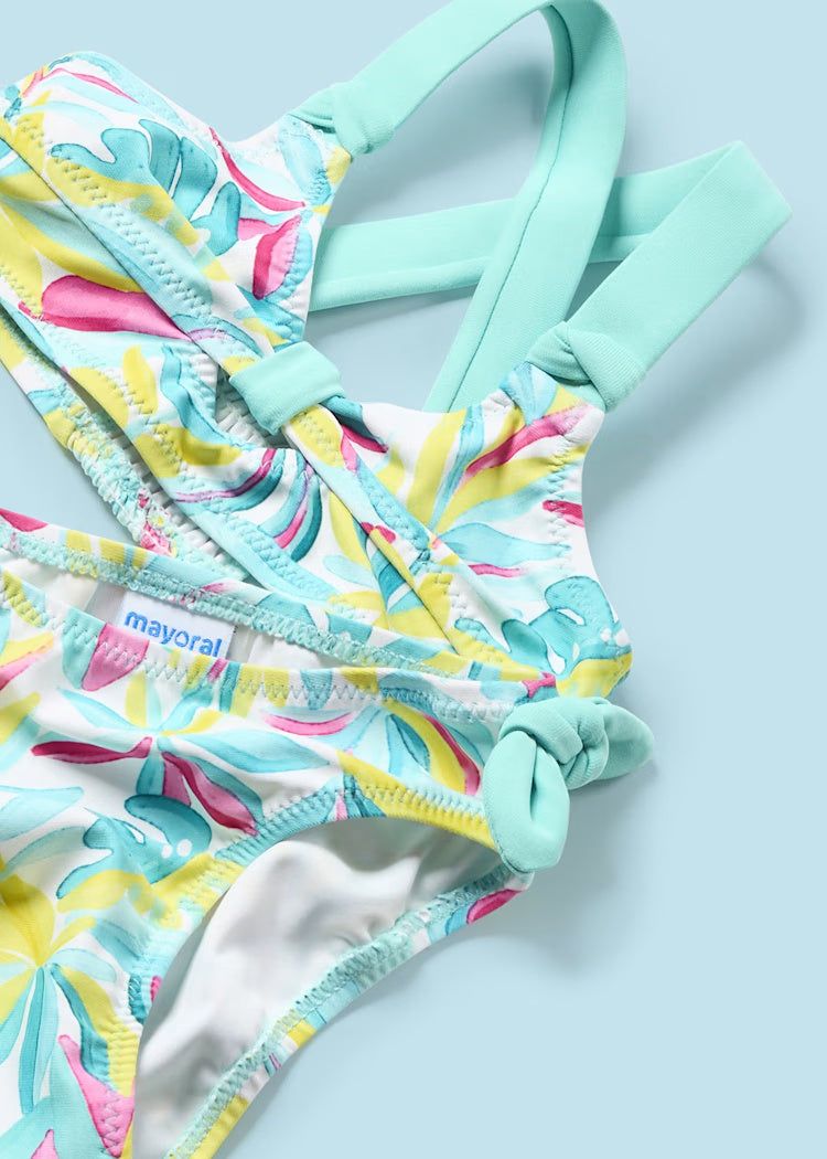 Costume da bagno Bikini neonata Mayoral azzurro floreale Mayoral Azzurro