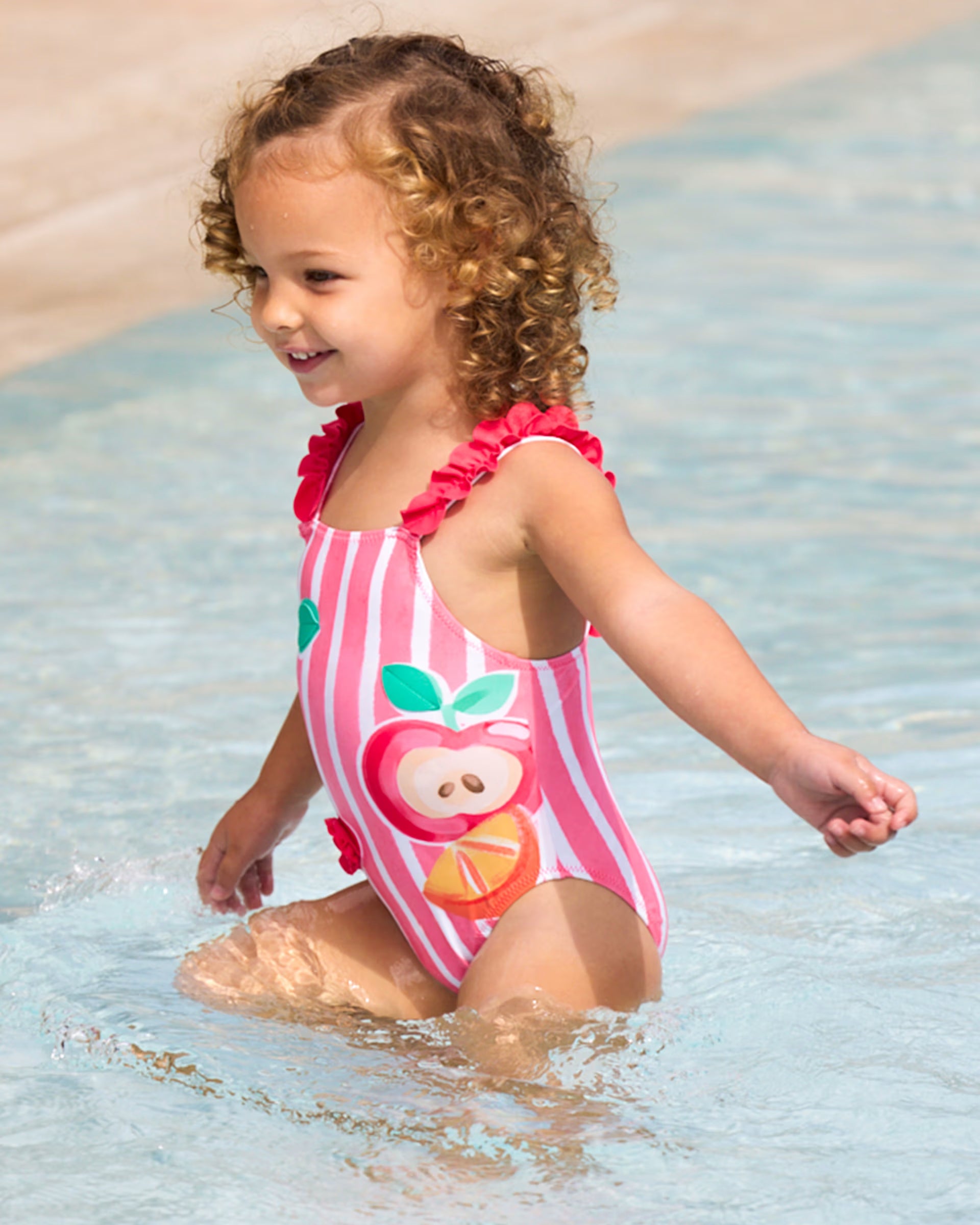 Costume intero neonata Mayoral in rosa ibisco frutta Mayoral 6 Mesi 68cm