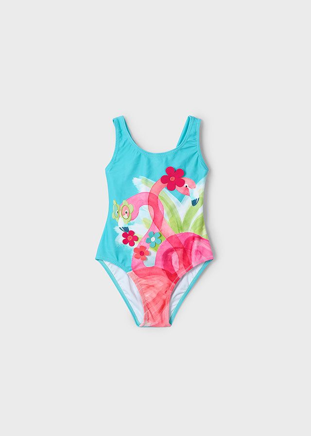 Costume intero bambina Mayoral Fenicottero azzurro turchese Mayoral Azzurro