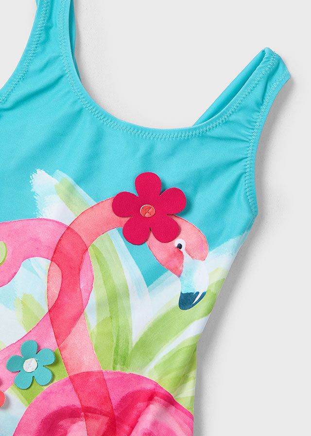 Costume intero bambina Mayoral Fenicottero azzurro turchese Mayoral Azzurro