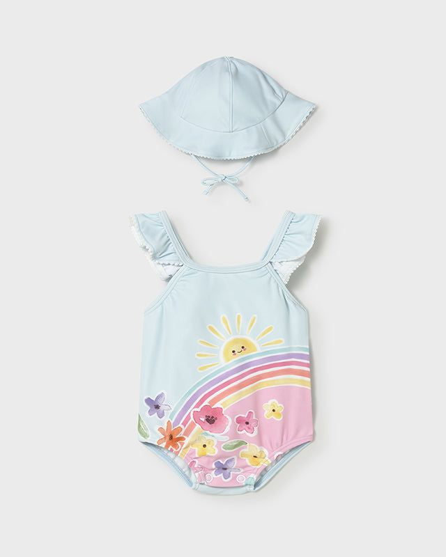 Costume intero neonata Mayoral con cappello protezione solare Mayoral 0-1 Mesi 55cm