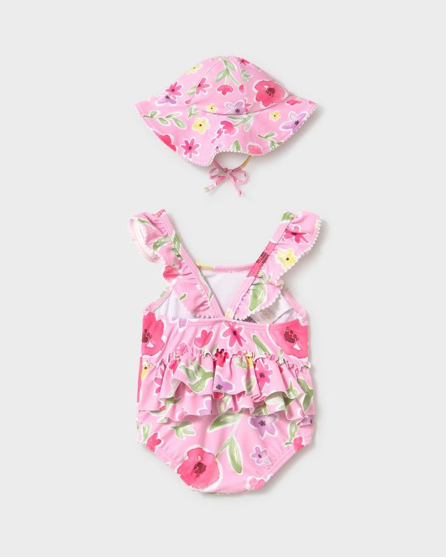 Costume da bagno neonata con cappello protezione solare Mayoral 0-1 Mesi 55cm