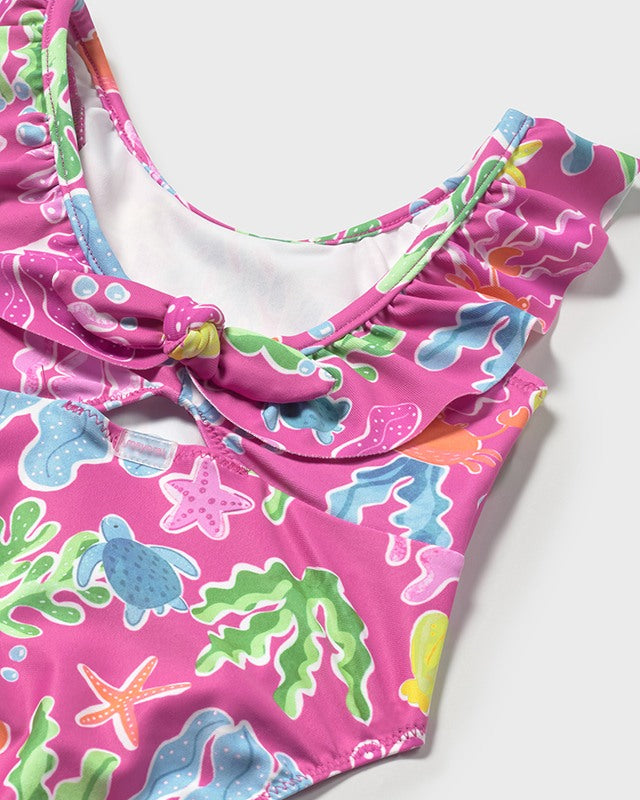 Costume intero stampato neonata Mayoral pesci e coralli fucsia Mayoral Fucsia