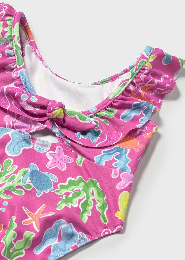 Costume intero stampato neonata Mayoral pesci e coralli fucsia Mayoral Fucsia