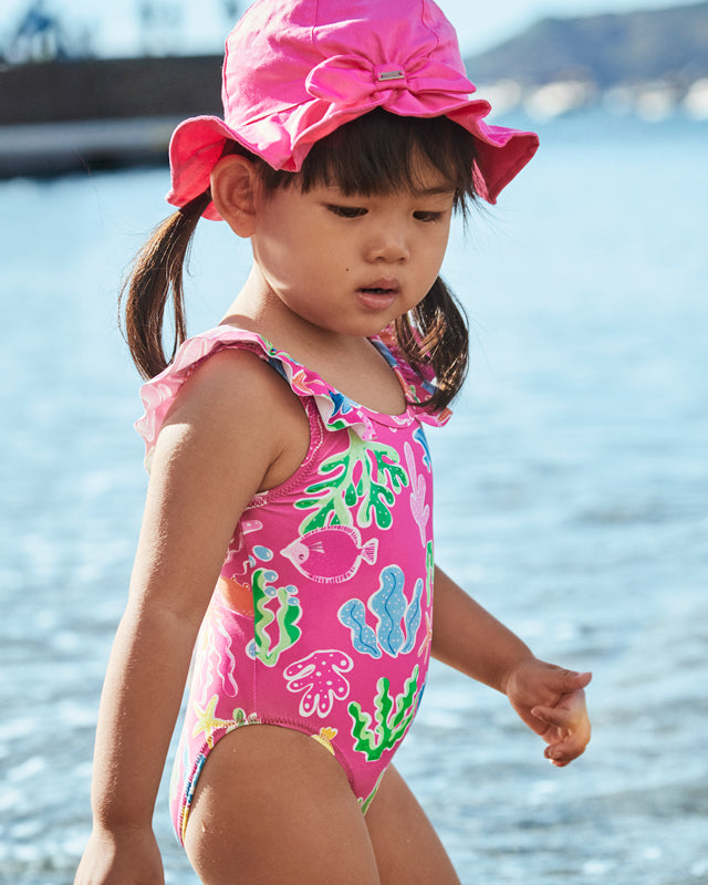 Costume intero stampato neonata Mayoral pesci e coralli fucsia Mayoral Fucsia