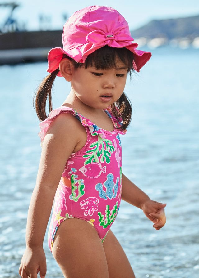 Costume intero stampato neonata Mayoral pesci e coralli fucsia Mayoral Fucsia