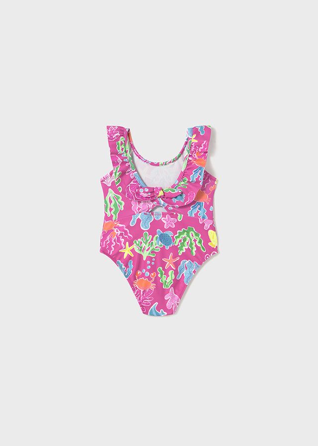 Costume intero stampato neonata Mayoral pesci e coralli fucsia Mayoral Fucsia