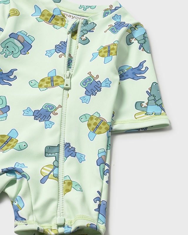 Costume mare intero con cappello protezione solare neonato Mayoral Newborn animali verde Mayoral 0-1 Mesi 55cm