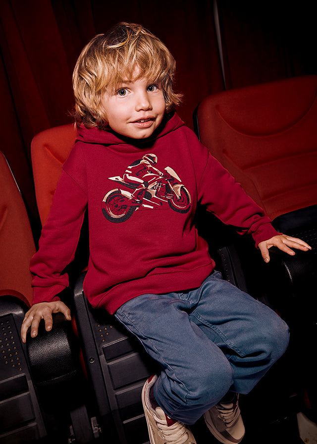 Felpa bambino Mayoral grafica Moto rossa Mayoral 2 Anni 92cm