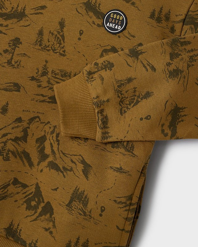 Felpa bambino Mayoral stampa montagne oliva - ErreGiModaBimbo