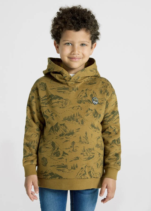 Felpa bambino Mayoral stampa montagne oliva - ErreGiModaBimbo