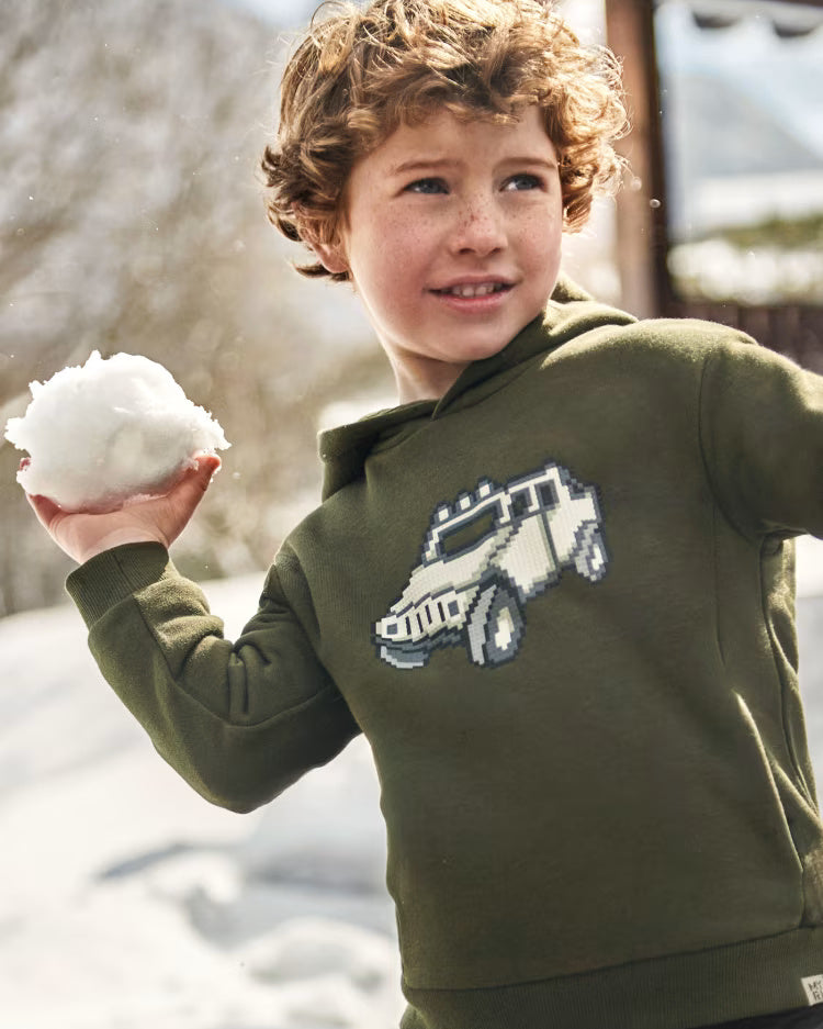 Felpa verde bambino Mayoral applicazione Jepp 3d Mayoral Verde