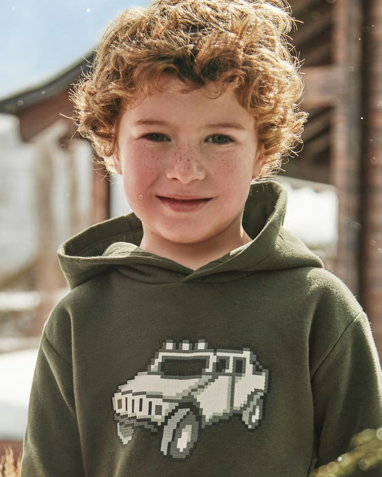 Felpa verde bambino Mayoral applicazione Jepp 3d Mayoral Verde