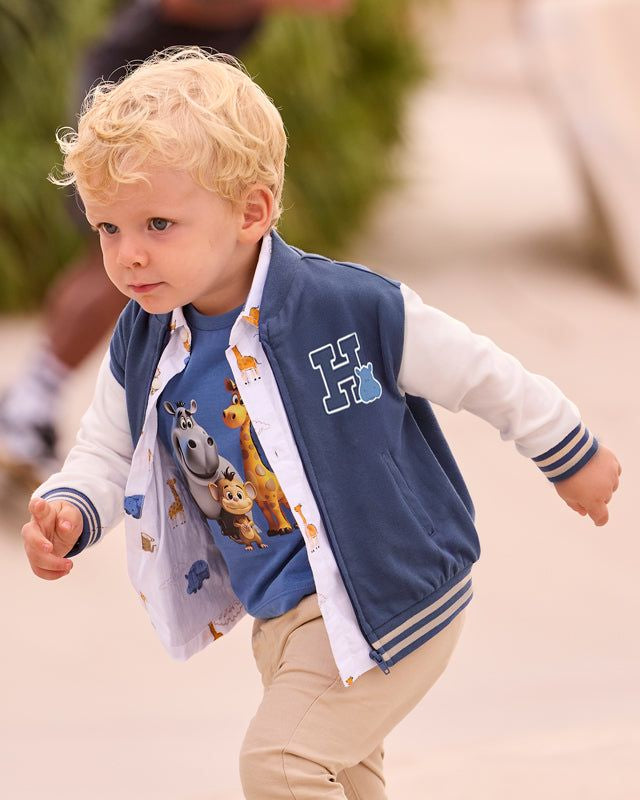 Felpa Bomber Neonata Blu Oceano Mayoral Mayoral 6 Mesi 68cm