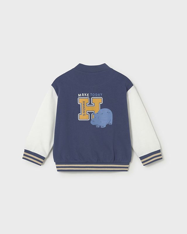 Felpa Bomber Neonata Blu Oceano Mayoral Mayoral 6 Mesi 68cm