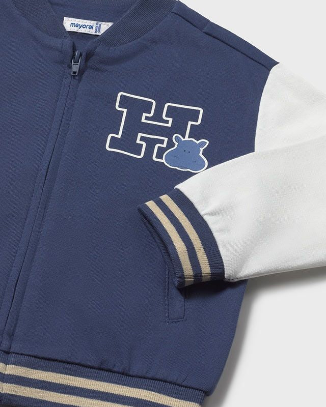 Felpa Bomber Neonata Blu Oceano Mayoral Mayoral 6 Mesi 68cm