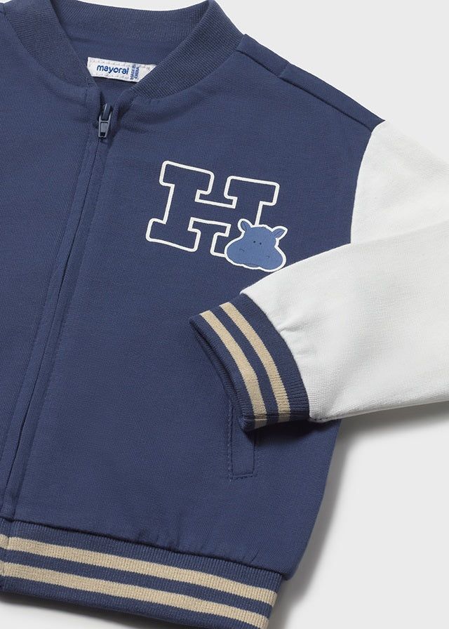 Felpa Bomber Neonata Blu Oceano Mayoral Mayoral 6 Mesi 68cm