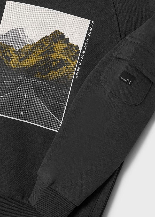 Felpa casual bambino Mayoral stampa montagna - ErreGiModaBimbo