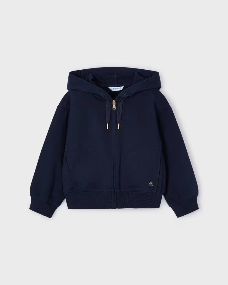 Felpa cerniera bambina Mayoral tinta unita blu Mayoral Blu navy