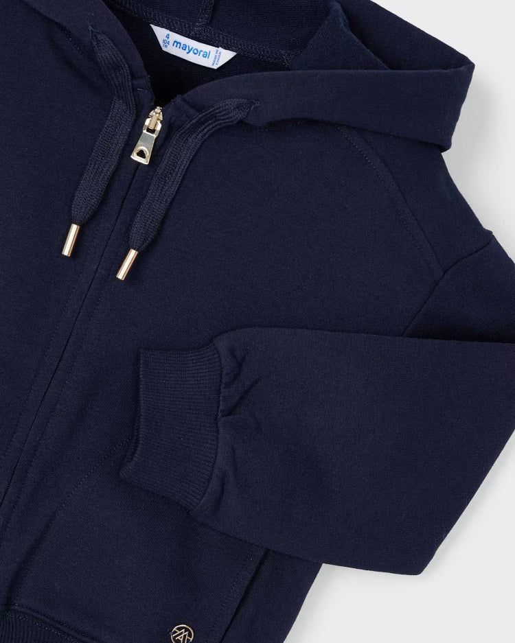 Felpa cerniera bambina Mayoral tinta unita blu Mayoral Blu navy