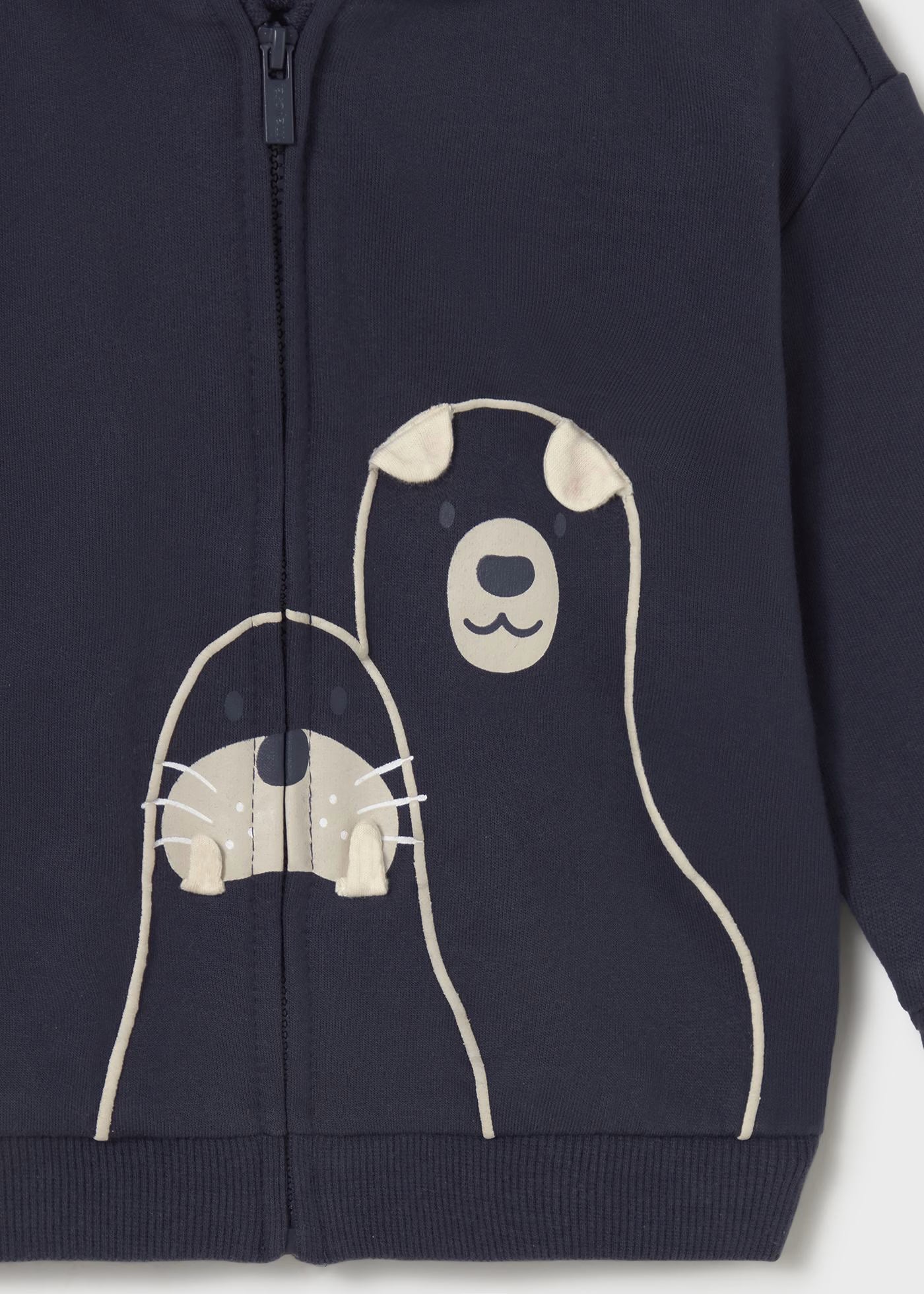 Felpa cerniera neonato Mayoral tricheco blu notte Mayoral 6 Mesi 68cm