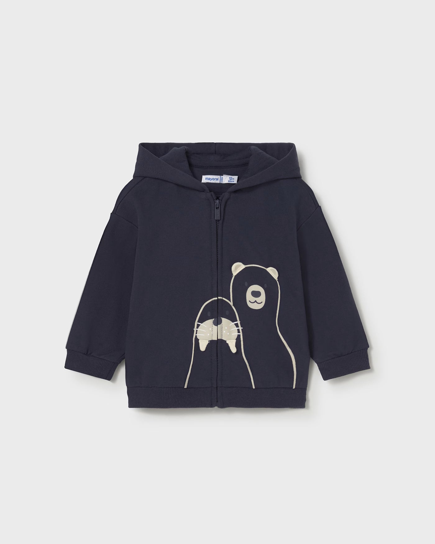 Felpa cerniera neonato Mayoral tricheco blu notte Mayoral 6 Mesi 68cm