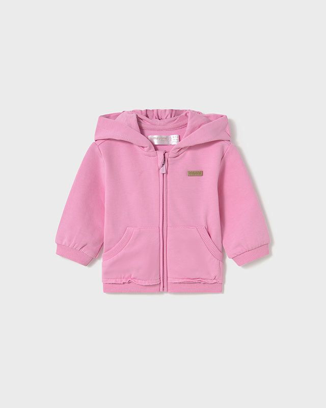 Felpa cerniera orecchie neonata Mayoral Newborn rosa tulipano Mayoral Rosa