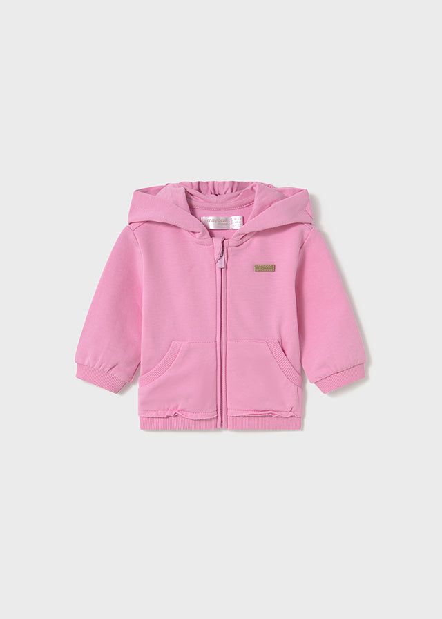 Felpa cerniera orecchie neonata Mayoral Newborn rosa tulipano Mayoral Rosa