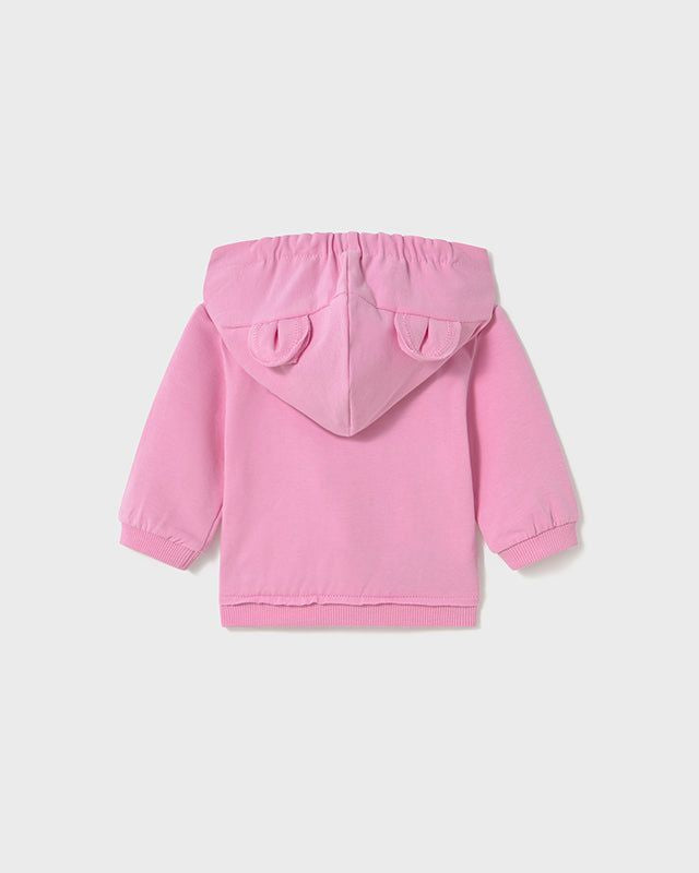Felpa cerniera orecchie neonata Mayoral Newborn rosa tulipano Mayoral Rosa