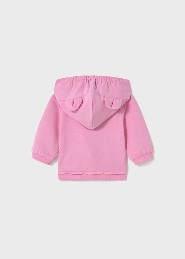 Felpa cerniera orecchie neonata Mayoral Newborn rosa tulipano Mayoral Rosa