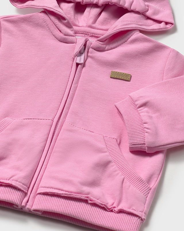 Felpa cerniera orecchie neonata Mayoral Newborn rosa tulipano Mayoral Rosa