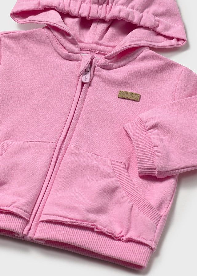 Felpa cerniera orecchie neonata Mayoral Newborn rosa tulipano Mayoral Rosa