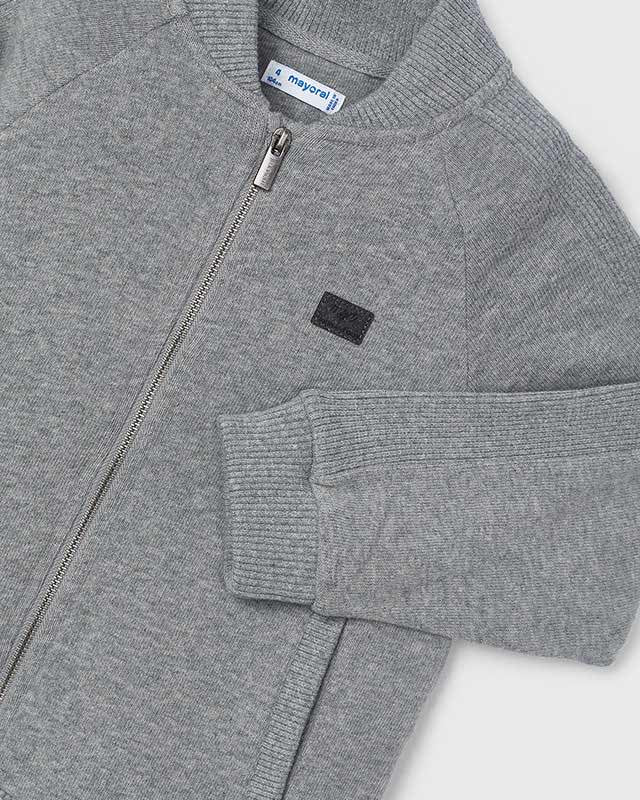 Felpa chiusura zip in filo di cotone bambino Mayoral grigio Mayoral Grigio