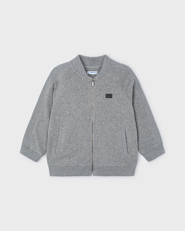 Felpa chiusura zip in filo di cotone bambino Mayoral grigio Mayoral Grigio