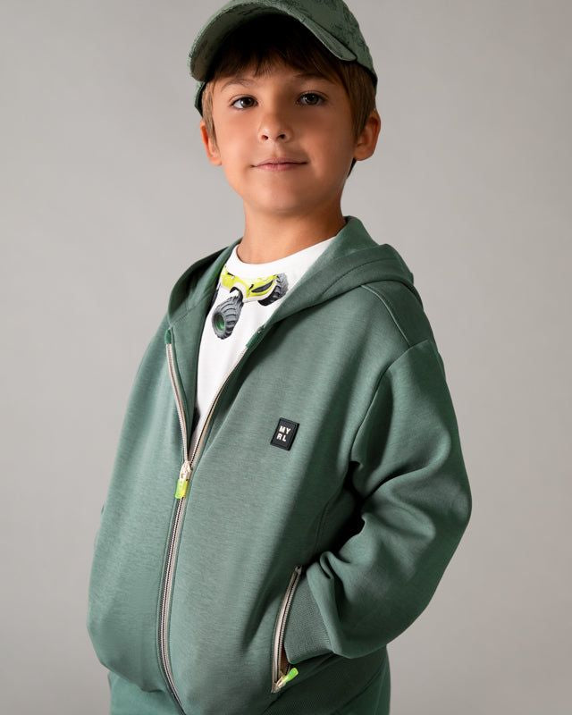 Felpa bambino verde alga Mayoral con cerniera Mayoral 2 Anni 92cm