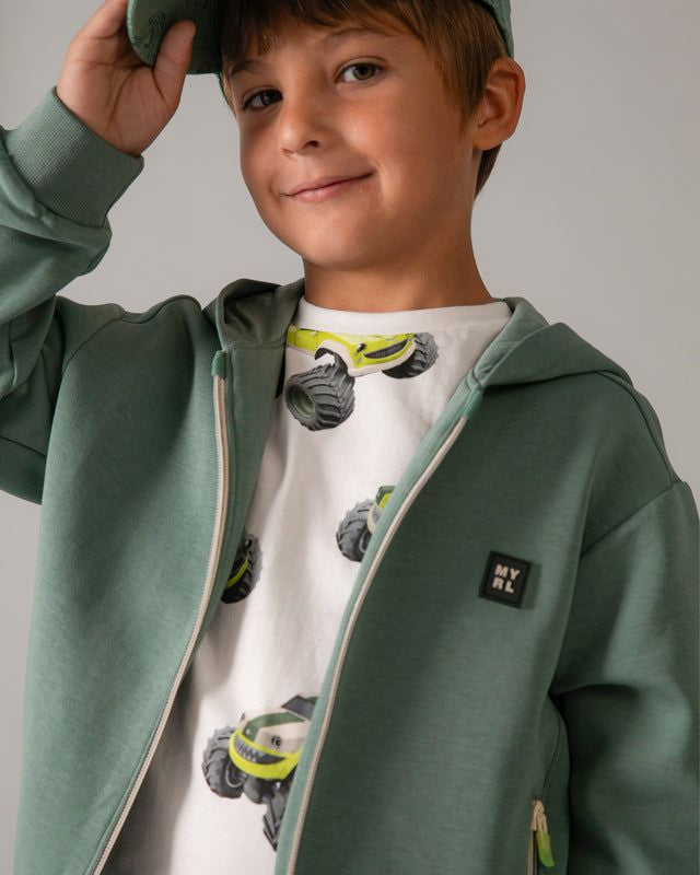 Felpa bambino verde alga Mayoral con cerniera Mayoral 2 Anni 92cm