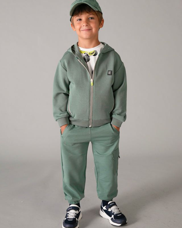 Felpa bambino verde alga Mayoral con cerniera Mayoral 2 Anni 92cm