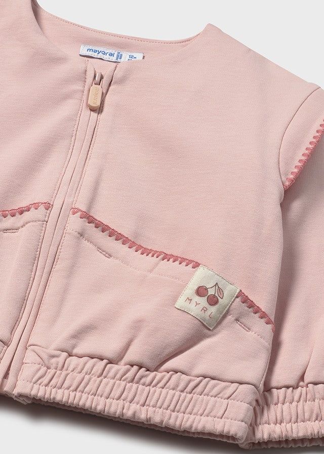 Felpa neonata Mayoral con cerniera rosa peonia Mayoral 6 Mesi 68cm