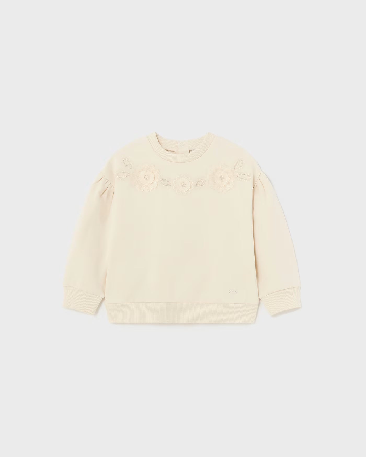Felpa pullover ricamo floreale neonata Mayoral Mandorla Mayoral Mandorla