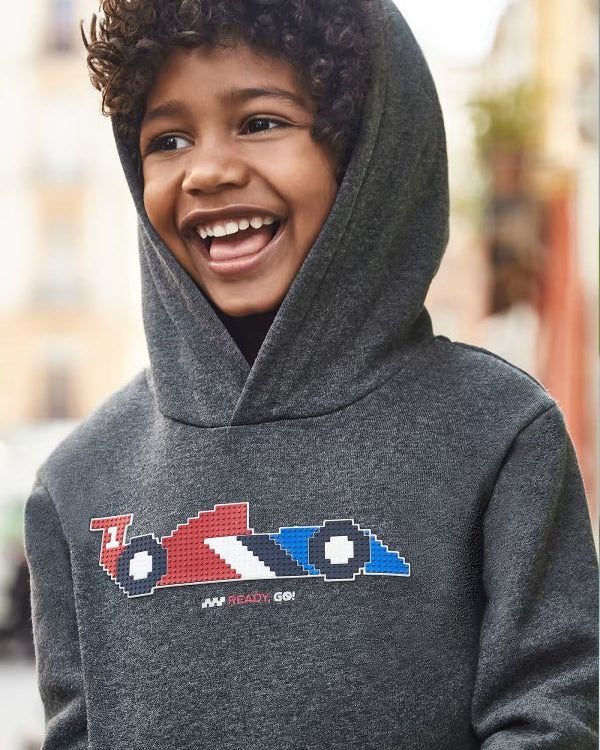 Felpa grigia bambino Mayoral applicazione formula 1 - ErreGiModaBimbo